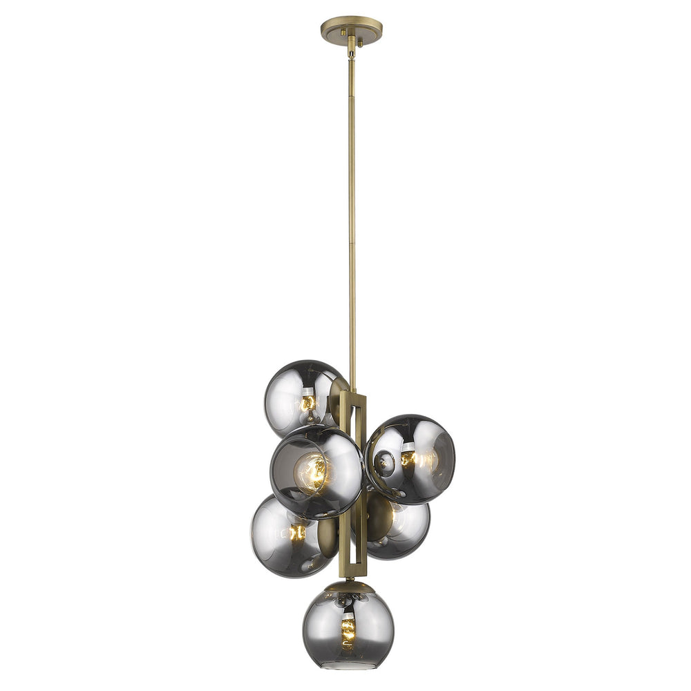 Homeroots Lunette 6-light Aged Brass Pendant   398277
