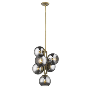 Homeroots Lunette 6-light Aged Brass Pendant   398277