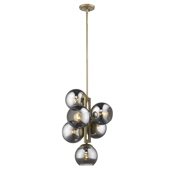 Homeroots Lunette 6-light Aged Brass Pendant   398277