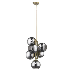 Homeroots Lunette 6-light Aged Brass Pendant   398277
