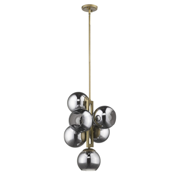 Homeroots Lunette 6-light Aged Brass Pendant   398277
