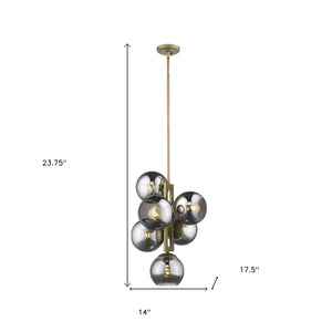 Homeroots Lunette 6-light Aged Brass Pendant   398277