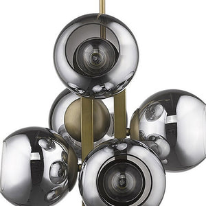 Homeroots Lunette 6-light Aged Brass Pendant   398277