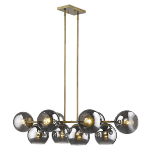 Homeroots Lunette 10-light Aged Brass Island Pendant   398278
