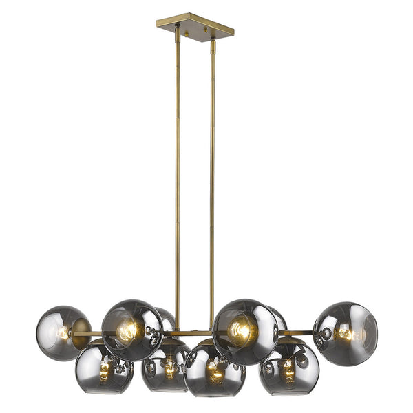 Homeroots Lunette 10-light Aged Brass Island Pendant   398278
