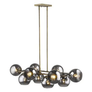 Homeroots Lunette 10-light Aged Brass Island Pendant   398278