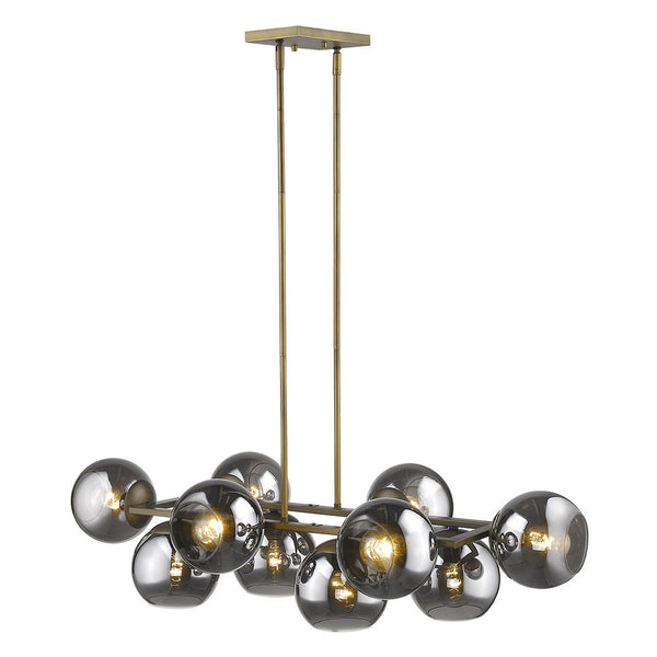 Homeroots Lunette 10-light Aged Brass Island Pendant   398278