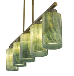 HomeRoots Monet 5-Light Brass Pendant Chandelier with Color-Changing Glass Shades for Modern Elegance & Warmth 398280