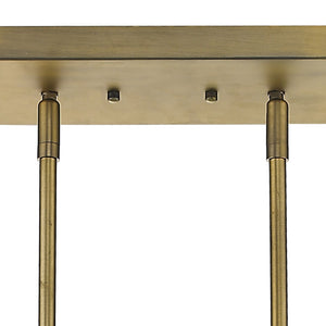 HomeRoots Monet 5-Light Brass Pendant Chandelier with Color-Changing Glass Shades for Modern Elegance & Warmth 398280