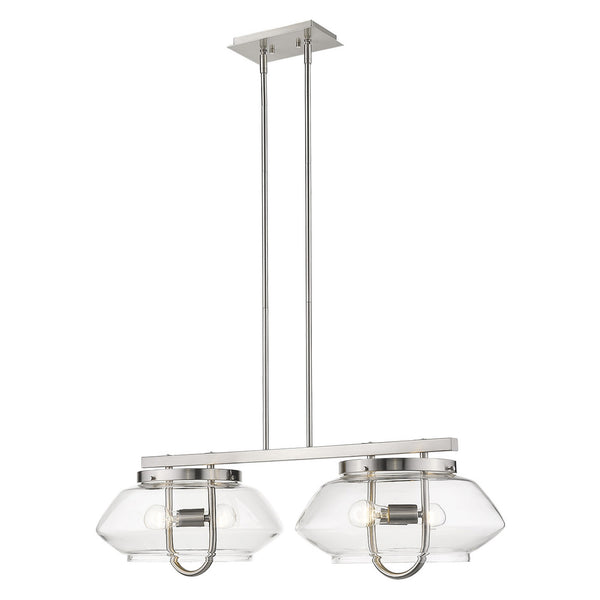 Homeroots Garner 4-light Satin Nickel Island Pendant   398282