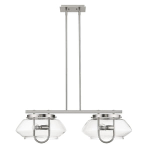 Homeroots Garner 4-light Satin Nickel Island Pendant   398282