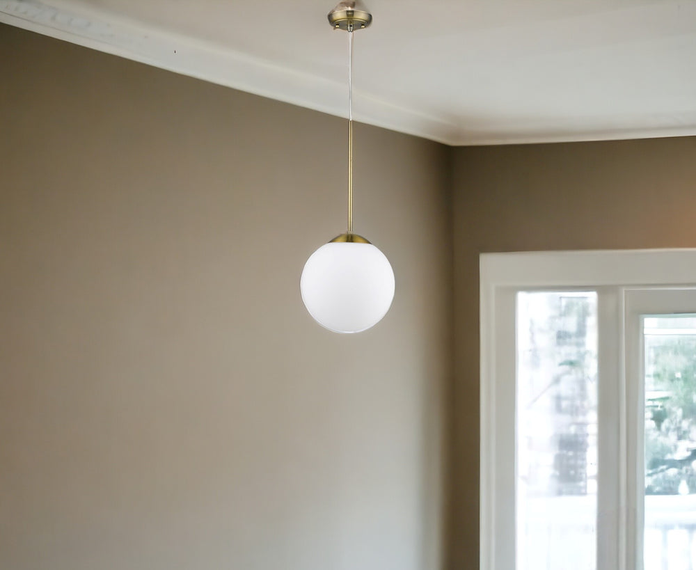 Homeroots Solea 1-light Antique Brass Pendant   398283