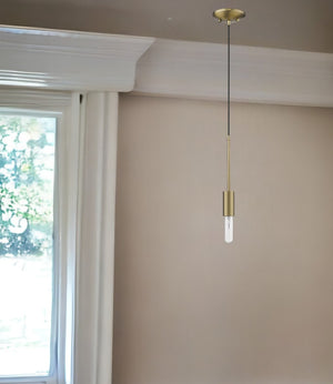 Homeroots Dull Gold Mini Pendant Hanging Light   398284