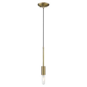 Homeroots Dull Gold Mini Pendant Hanging Light   398284