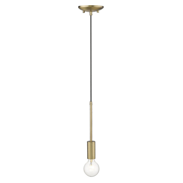 Homeroots Dull Gold Mini Pendant Hanging Light   398284
