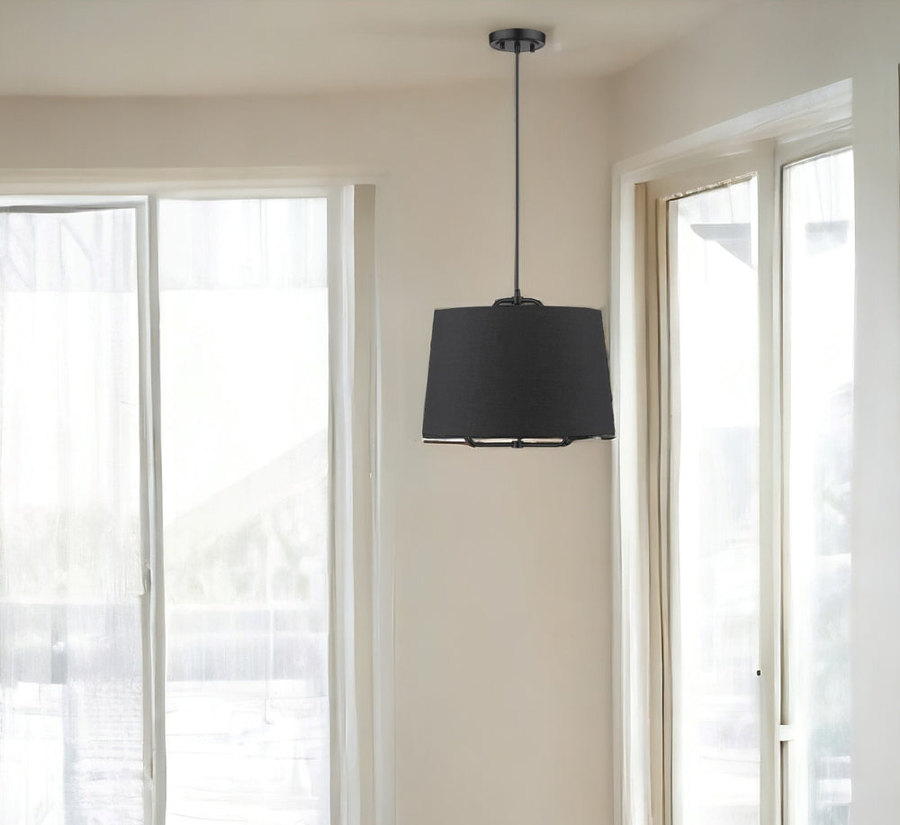 Homeroots Lamia 1-light Matte Black Mini Pendant   398285