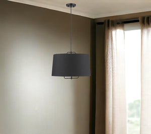 Homeroots Lamia 3-light Matte Black Mini Pendant   398287