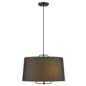 Homeroots Lamia 3-light Matte Black Mini Pendant   398287