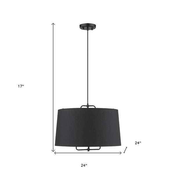 Homeroots Lamia 3-light Matte Black Mini Pendant   398287
