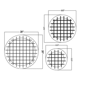 English Elm Talok Memory Board Wall Decor Set of 3 Round Grid Frames — Modern Wooden Photo Display for Home Gifts Black B029P331454