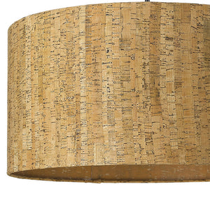 Homeroots Matte Black Cork Shade Modern One Light Hanging Pendent Lamp   398291