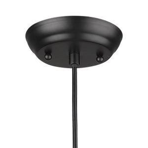 Homeroots Matte Black Cork Shade Modern One Light Hanging Pendent Lamp   398291