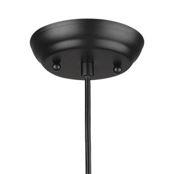 Homeroots Matte Black Cork Shade Modern One Light Hanging Pendent Lamp   398291