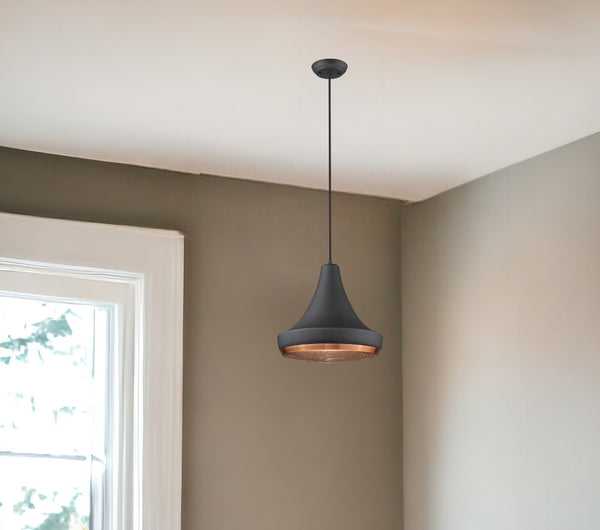 Homeroots Tholos 1-light Matte Black Pendant   398294