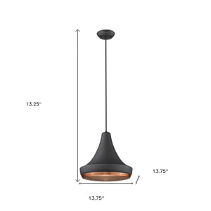 Homeroots Tholos 1-light Matte Black Pendant   398294