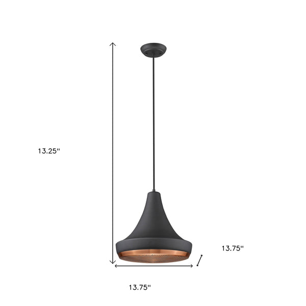Homeroots Tholos 1-light Matte Black Pendant   398294
