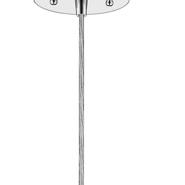 Homeroots Contemporary Silver Globe Pendant Hanging Light   398298