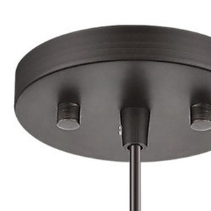 Homeroots Glass And Bronze Mesh Shade Hanging Light   398300