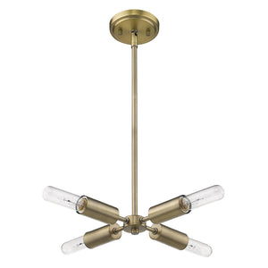 Homeroots Gold Four Light Metal Dimmable Chandelier   398304