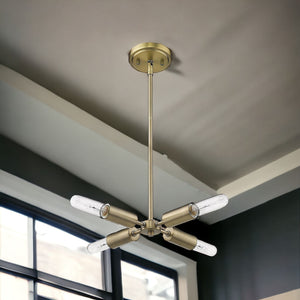 Homeroots Gold Four Light Metal Dimmable Chandelier   398304