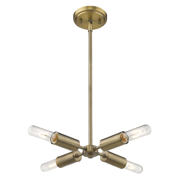 Homeroots Gold Four Light Metal Dimmable Chandelier   398304