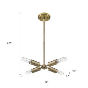 Homeroots Gold Four Light Metal Dimmable Chandelier   398304