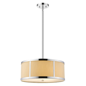 Homeroots Butler 2-light Polished Chrome Pendant With Coarse Cream Linen Shade And Opal Acrylic Diffuser   398308