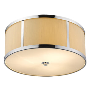 Homeroots Butler 3-light Polished Chrome Pendant With Coarse Cream Linen Shade And Opal Acrylic Diffuser   398309