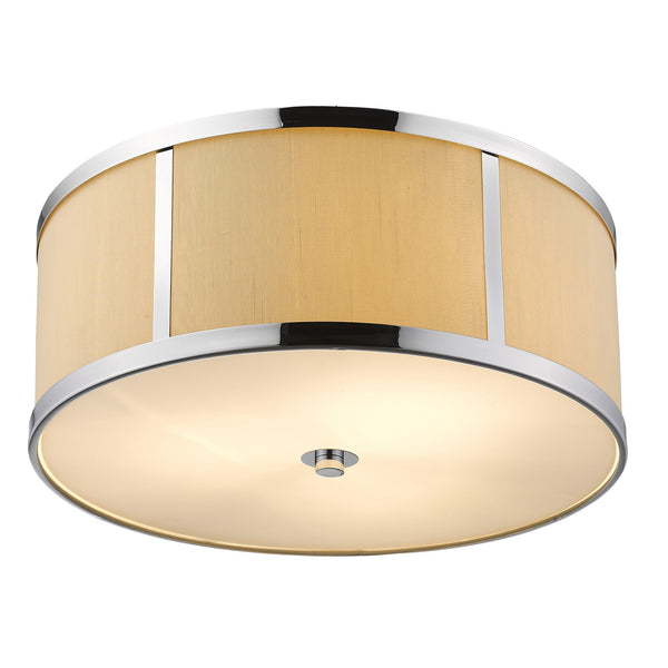 Homeroots Butler 3-light Polished Chrome Pendant With Coarse Cream Linen Shade And Opal Acrylic Diffuser   398309