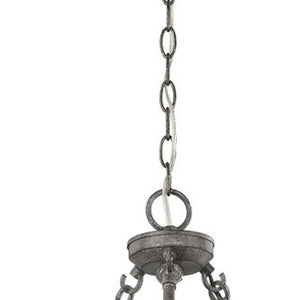 Homeroots Ash Gray Candle Style Three Light Metal Dimmable Chandelier   398312