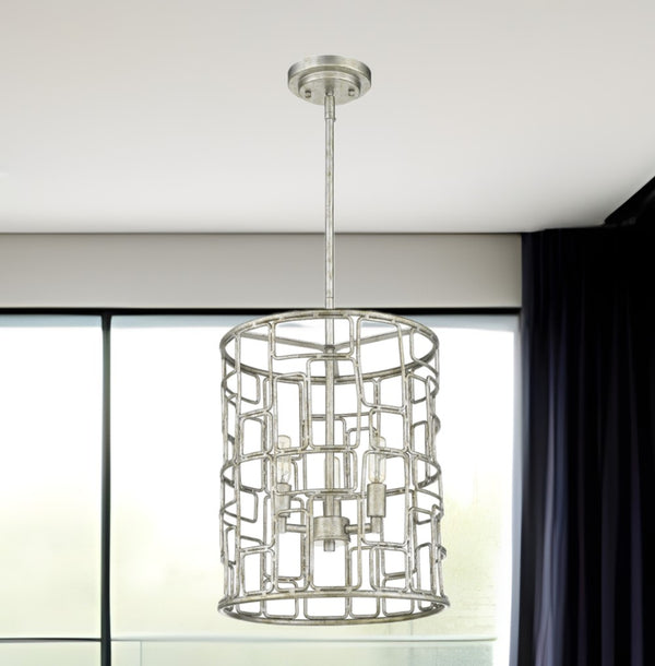 Homeroots Amoret 3-light Antique Silver Convertible Pendant   398315