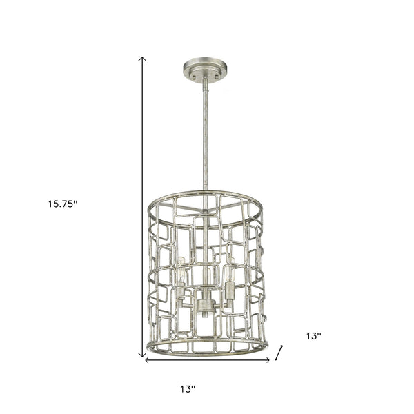 Homeroots Amoret 3-light Antique Silver Convertible Pendant   398315