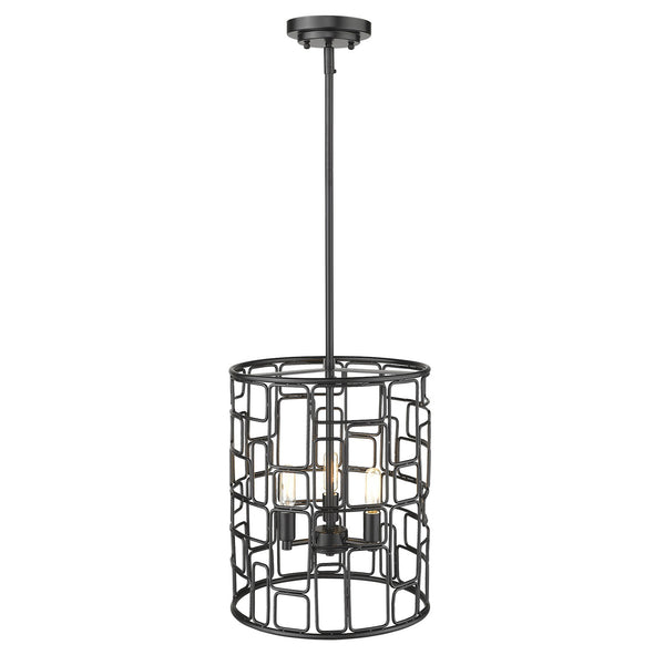 Homeroots Amoret 3-light Matte Black Convertible Pendant   398316
