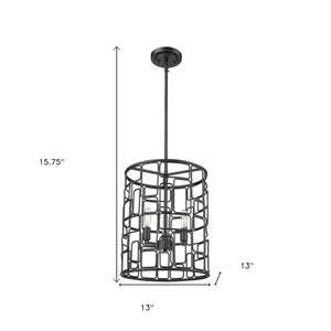 Homeroots Amoret 3-light Matte Black Convertible Pendant   398316