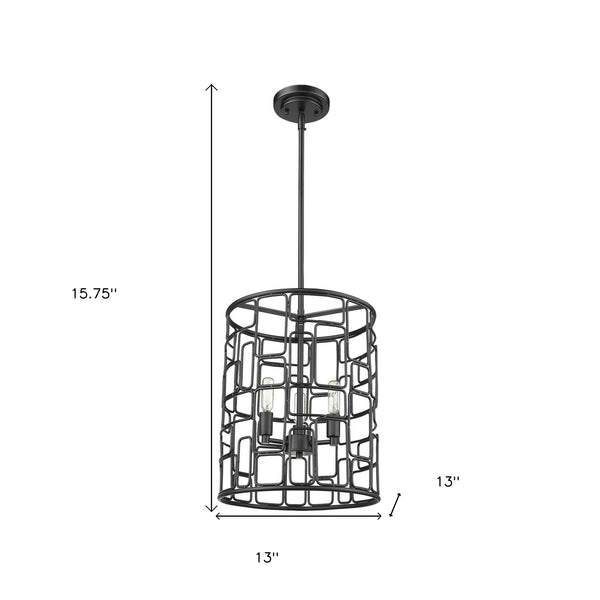 Homeroots Amoret 3-light Matte Black Convertible Pendant   398316