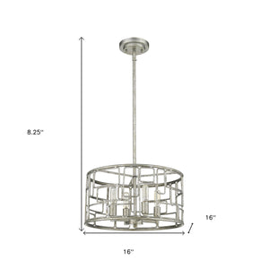 Homeroots Amoret 4-light Antique Silver Convertible Pendant   398317