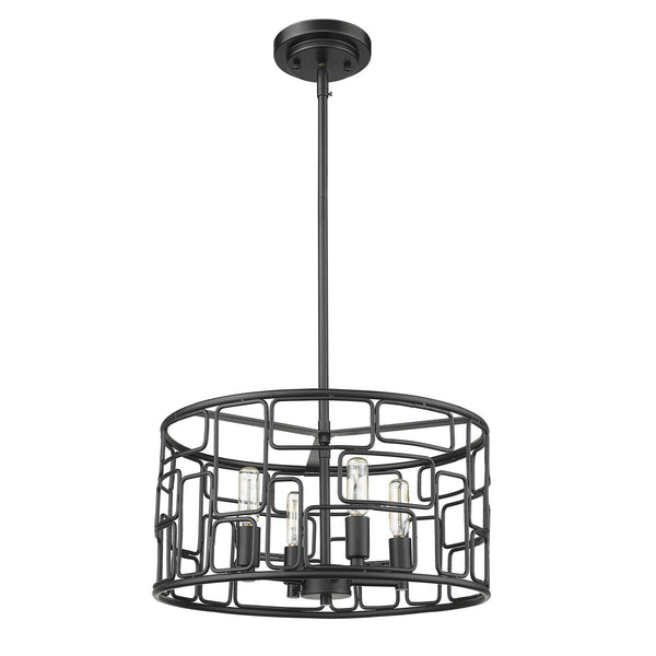 Homeroots Amoret 4-light Matte Black Convertible Pendant   398318