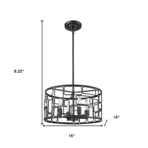 Homeroots Amoret 4-light Matte Black Convertible Pendant   398318