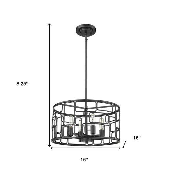 Homeroots Amoret 4-light Matte Black Convertible Pendant   398318