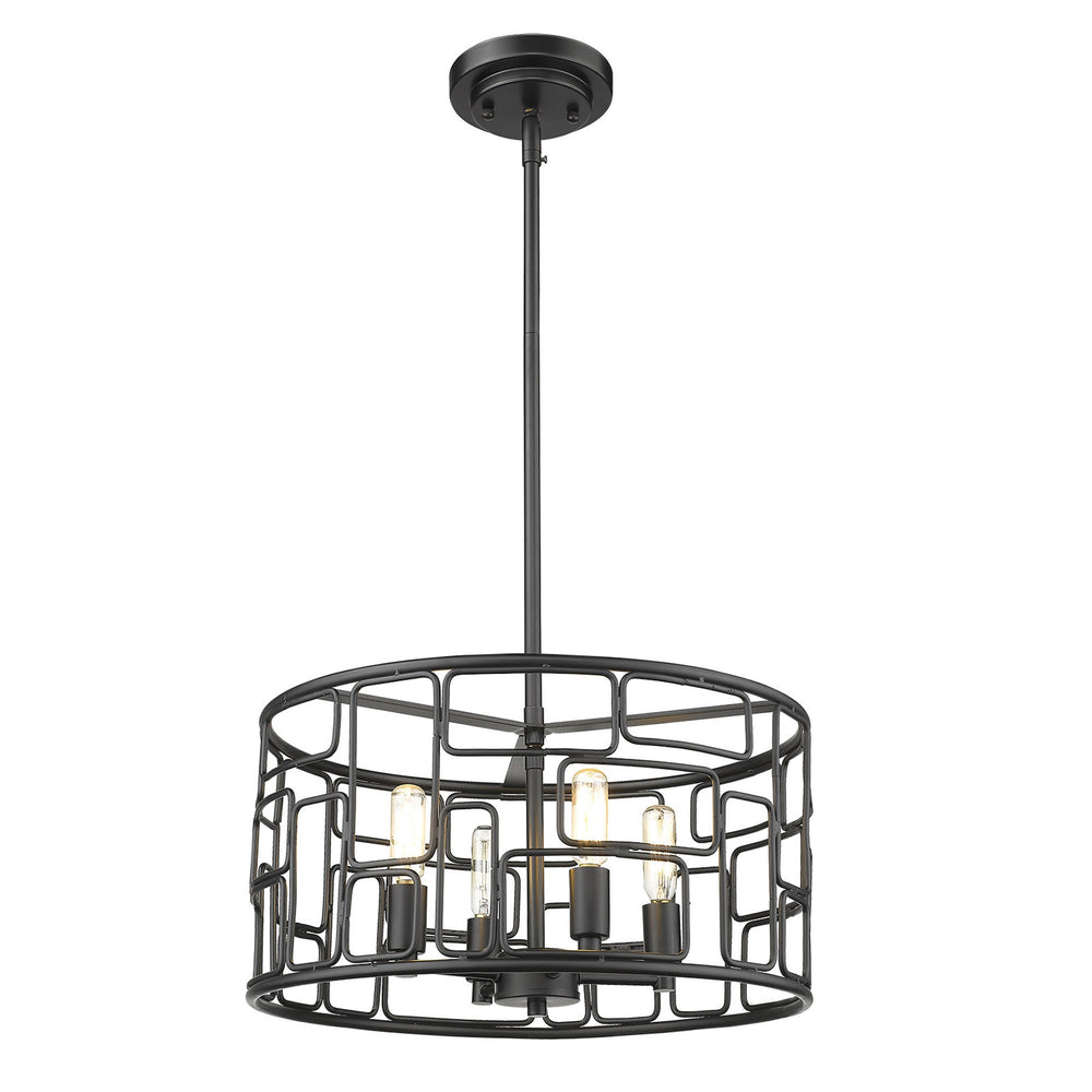 Homeroots Amoret 4-light Matte Black Convertible Pendant   398318